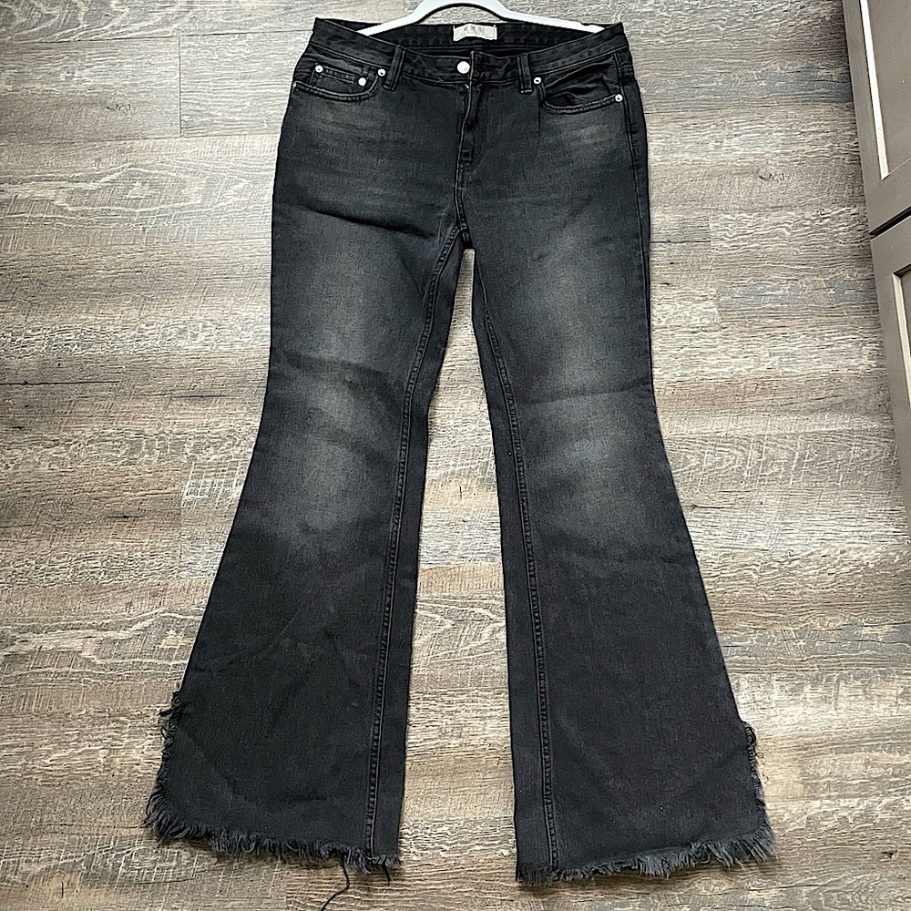 Free People Flare rip Black Jeans